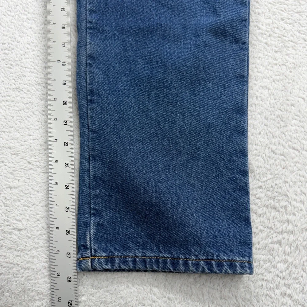 LL Bean Double L Relaxed Fit Flannel Lined Jeans Blue Plaid Womens‎ 12 Pet